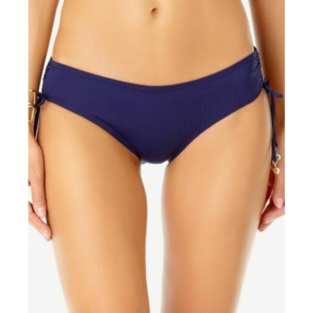 $44  Anne Cole Live In Color Tie Side  Bikini Bottom  L Navy